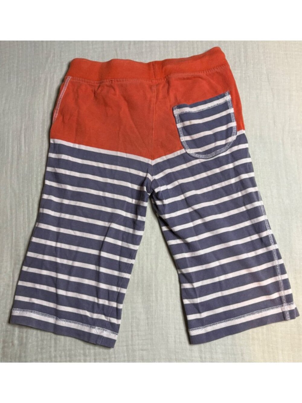Mini Boden Boys Striped Shorts (Baggies) Orange & Grey Size 7Y Casual Elastic Wa - Picture 5 of 8